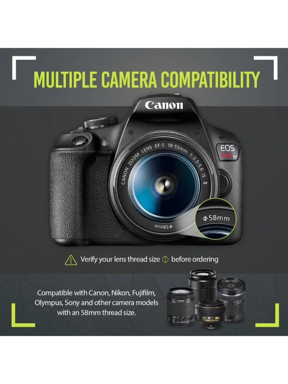 Ultra Deluxe 7pc Lens Kit with Filters, Wide Angle & Telephoto for DSLR Cameras
